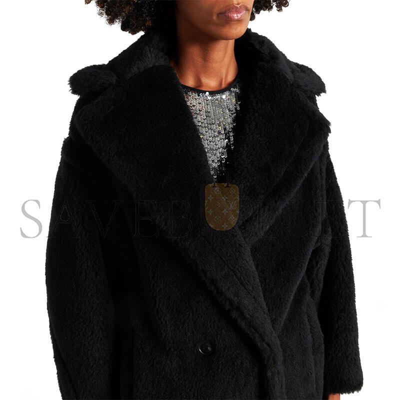 MAX MARA TEDDY BEAR ICON COAT IN ALPACA AND WOOL BLACK 1016055206008
